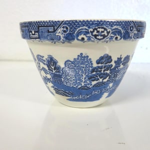 Bol Antique en Saule Bleu : Petit Bol à Pudding Anglais