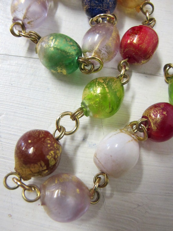 Vintage Italian Glass Bead Necklace Italian Lampw… - image 7