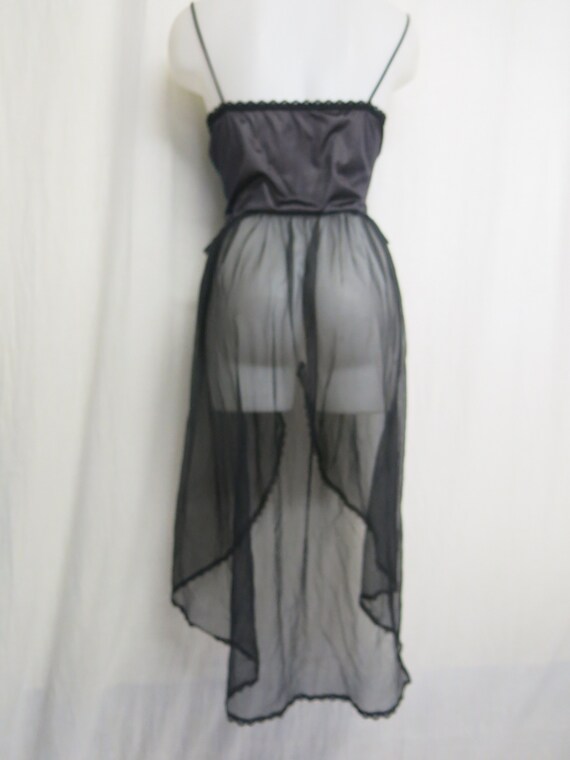 Sheer Nightgown Burlesque Style 1970's Nylon Nigh… - image 8