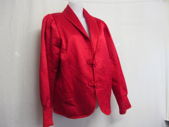 Silk Asian Jacket Chinese Red Silk Quilted Jacket