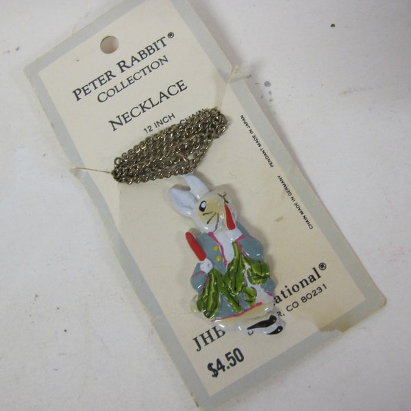 Beatrix Potter Peter Rabbit Necklace 1976 Gold Plated Chain