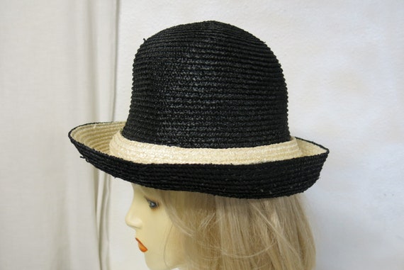 Summer Straw Derby Hat 1960's Mod Hat Don Anderso… - image 2