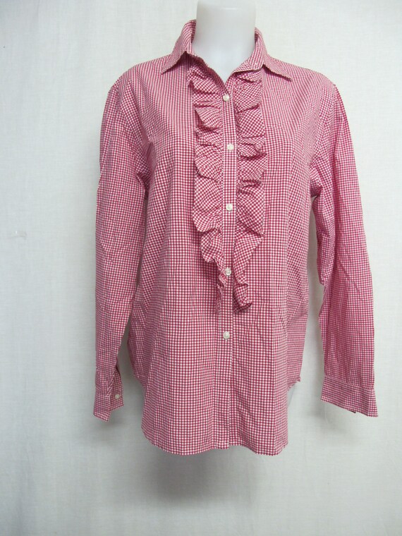 Ralph Lauren Blouse Cotton Gingham Blouse Medium … - image 2