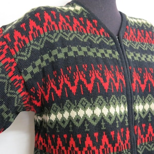 Nordic Cardigan Sweater Ski Sweater Fair Isle Sweater Intarsia