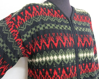 Nordic Cardigan Sweater Ski Sweater Fair Isle Sweater Intarsia