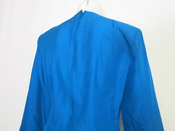 Albert Nipon Boutique Silk Blouse Royal Blue Blou… - image 7