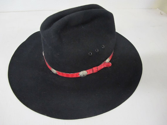 Vintage Black Wool Cowboy Hat: Eddy Bros Crushable Western  display picture 1