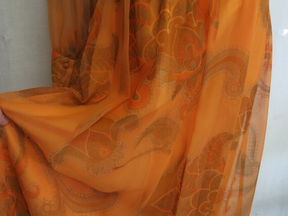 Alfred Shaheen Hawaiian MAXI Dress Silk Chiffon M… - image 8