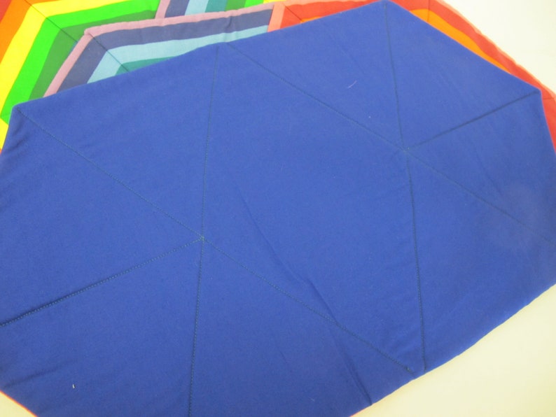 Rainbow Placemats Set Cotton Napkins Quilted Placemats Set of 4 with Napkins