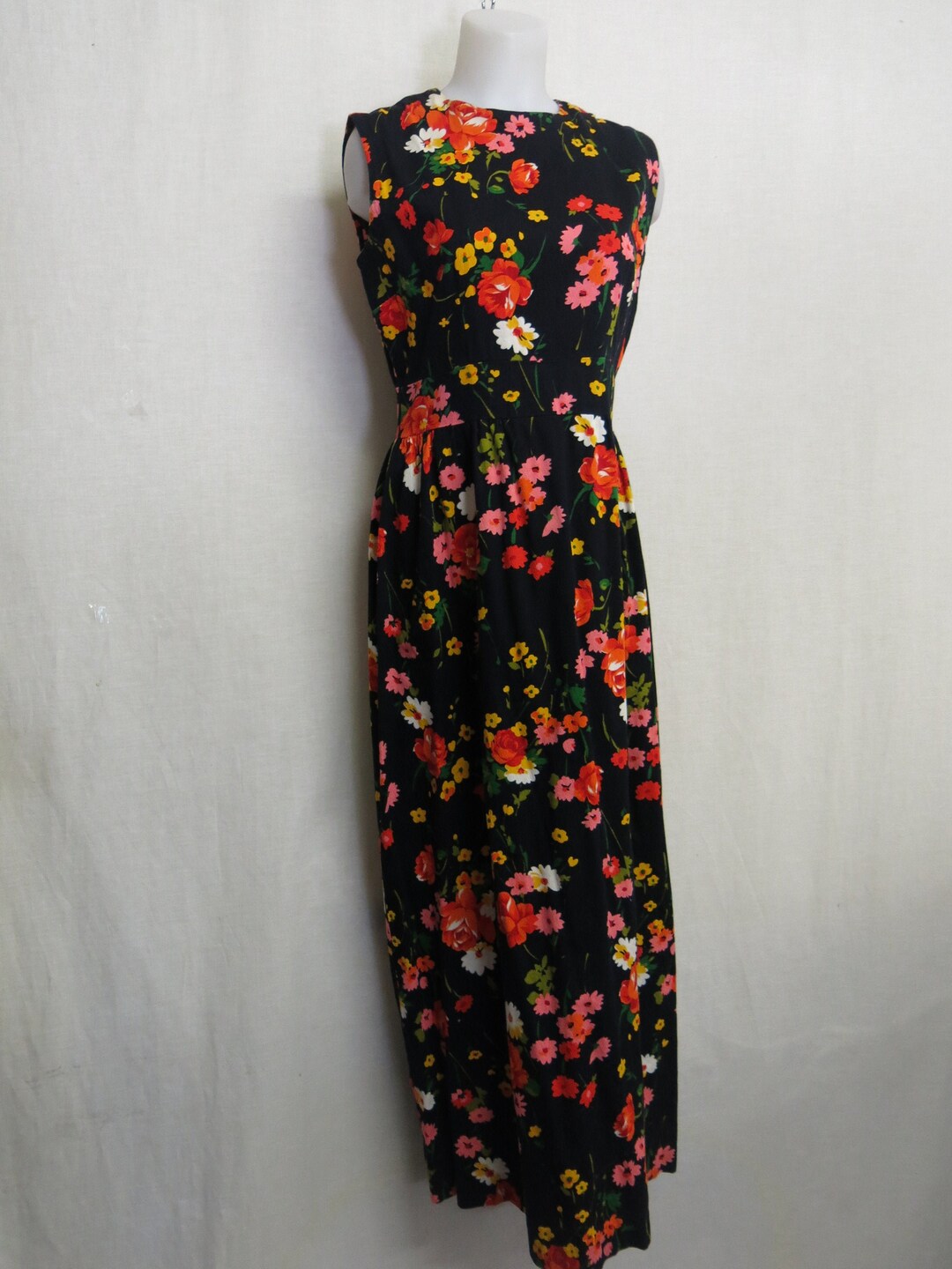 Vintage Hawaiian Maxi Dress: 1970s Psychedelic Flower Power Crepe ...