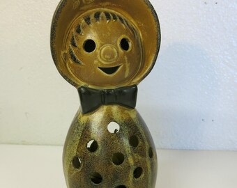 Stoneware Votive Holder Little Girl Candle Holder Mid Century Japan