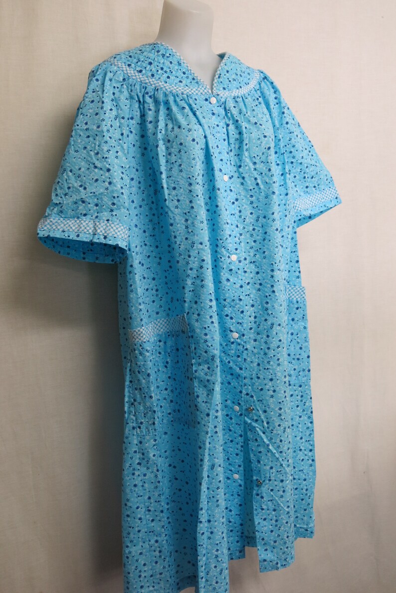 Floral House Dress Cotton Loose Fit Housecoat Smock 2X Plus Etsy