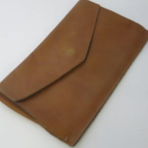 Cartera de cuero tipo billetera de los años 50, de mediados de siglo, grande