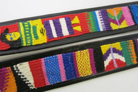 Guatemalan Belt Hippie Belt Boho Belt Black Leath… - image 3