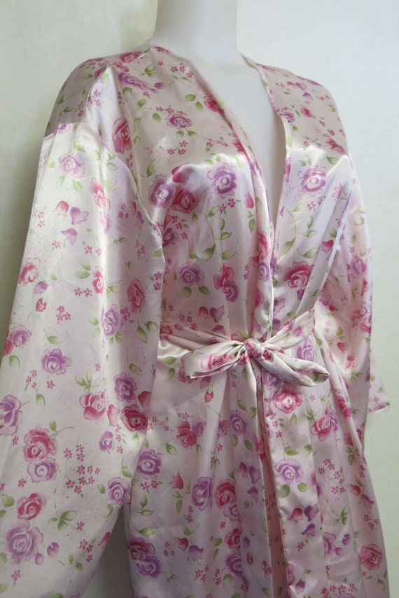 Oscar de la Renta Robe Floral Satin Robe Full len… - image 1