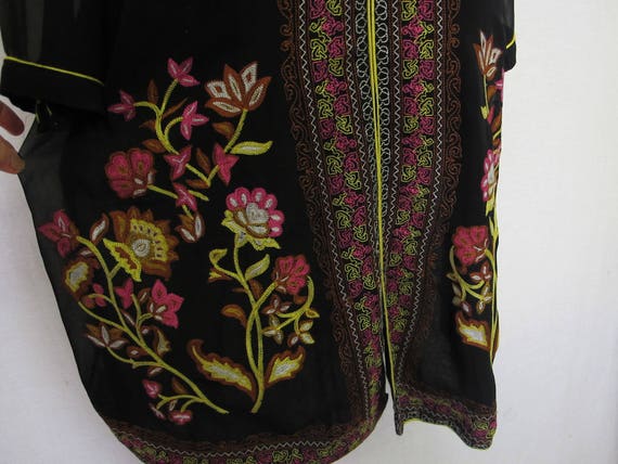 Embroidered Boho Silk Tunic Dress - image 6