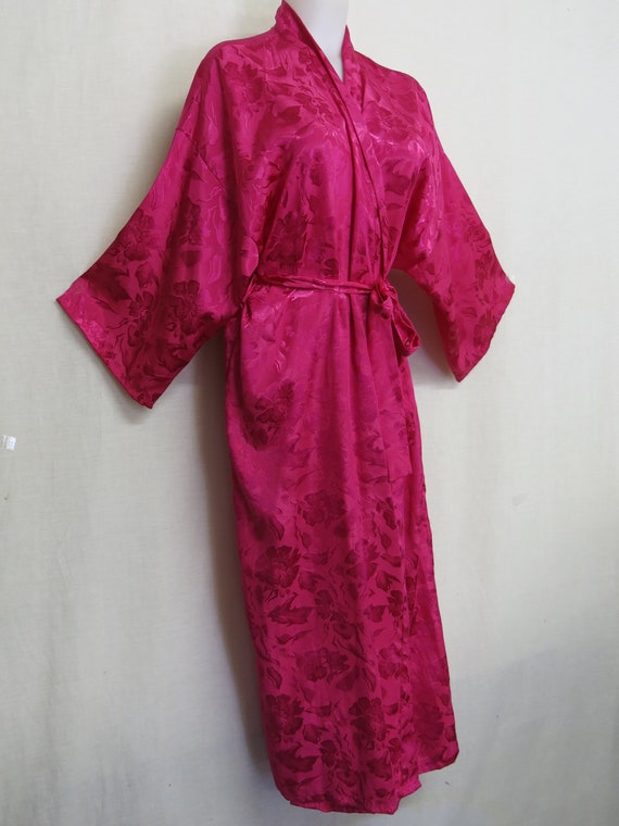 Vintage Satin Brocade Robe Kimono Dressing Gown Ma