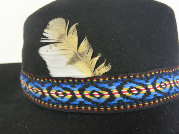 Black Cowboy Hat Slouchy Black Wool 