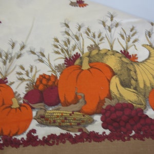 Autumn Thanksgiving Halloween Tablecloth Cotton Tablecloth  Fall Color 102&quot; x 56&quot;
