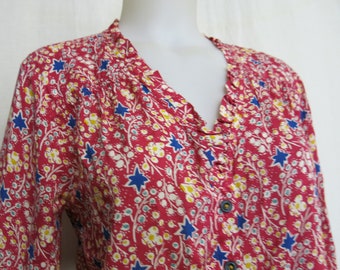 Blusa campesina de rayón Maeve Anthropologie Blusa pequeña de abuela