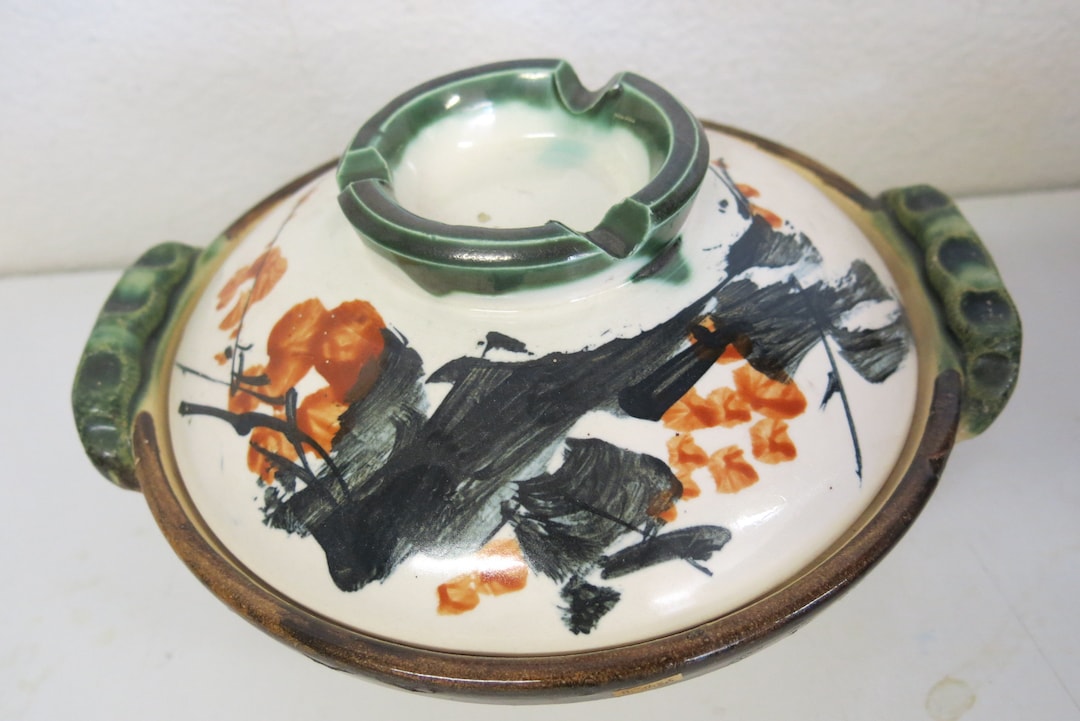 Mid Century Modern Japanese Pottery Bowl Covered Bowl Etsy