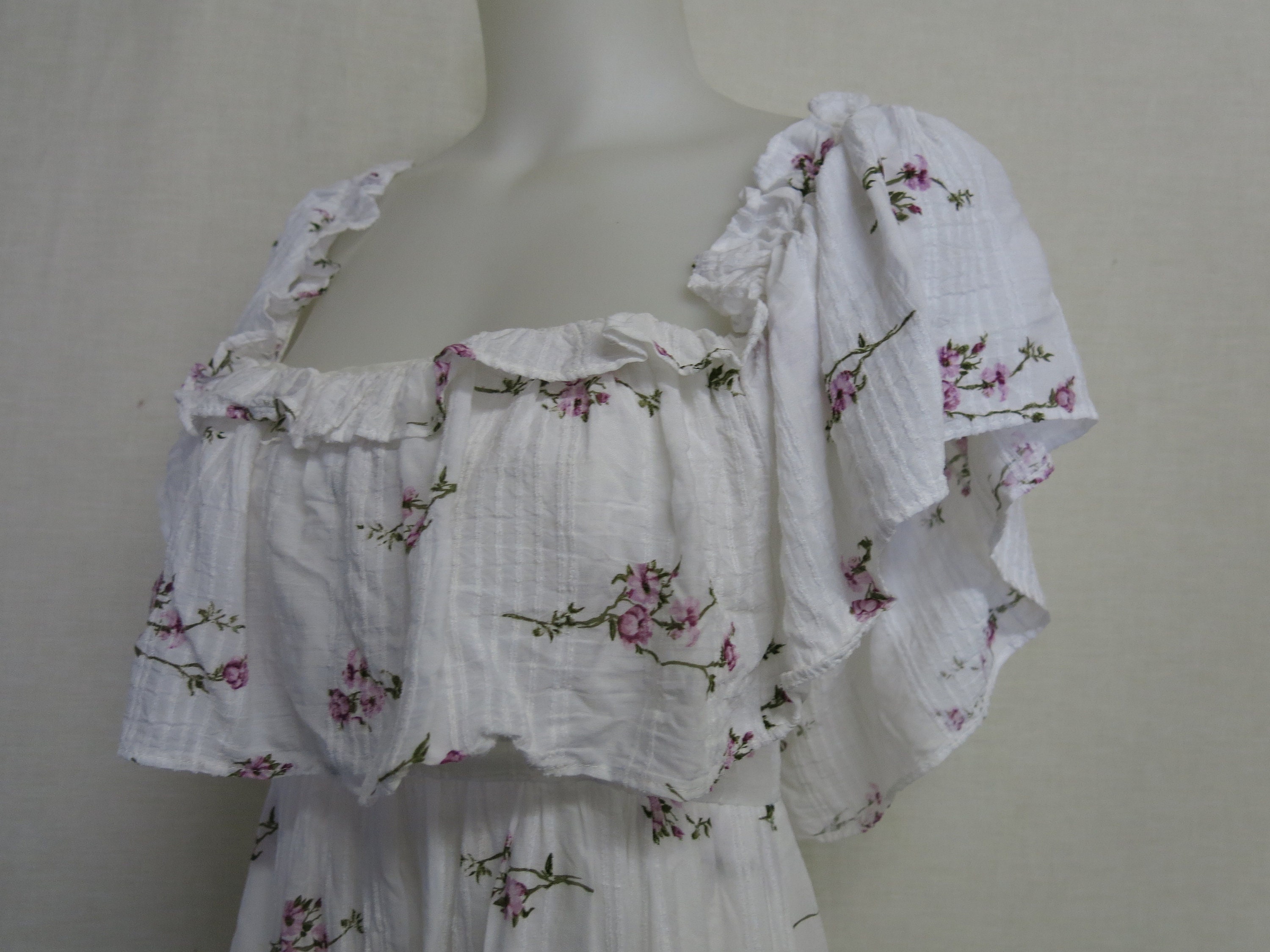 Gauze Summer Peasant Dress off Shoulder Garden Party XS Etsy