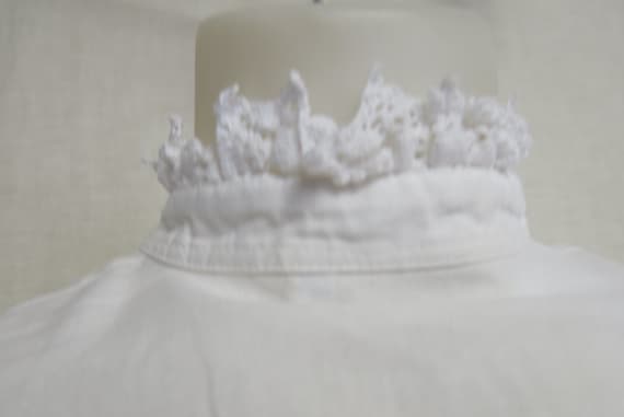 Victorian Style Blouse Cotton Crochet Blouse High… - image 3