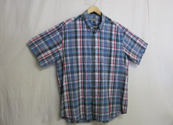 Madras Plaid Cotton Shirt Indian Madras Shirt Vin… - image 2