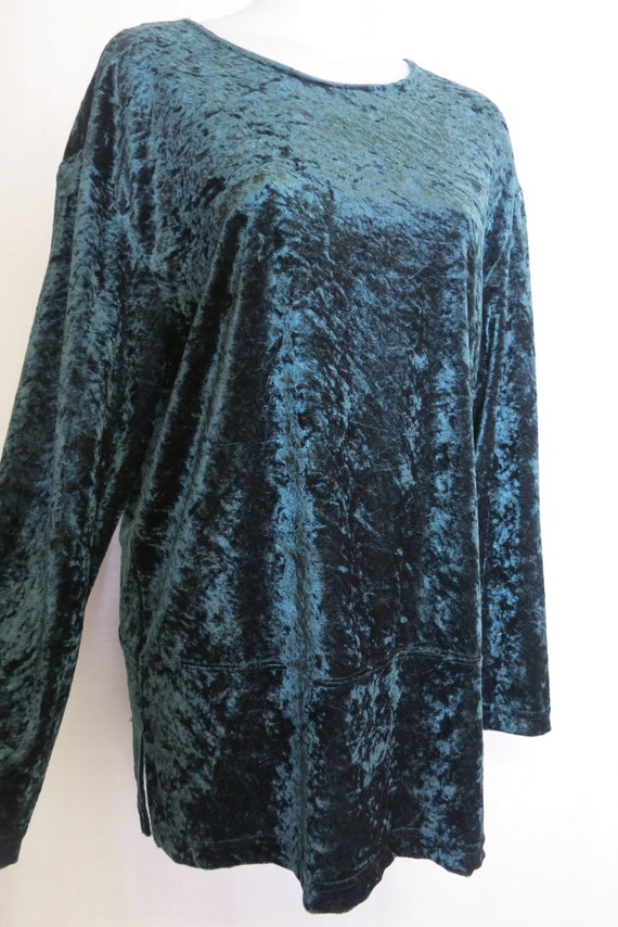 Boho Crushed Velvet Tunic Top 1970's - Gem