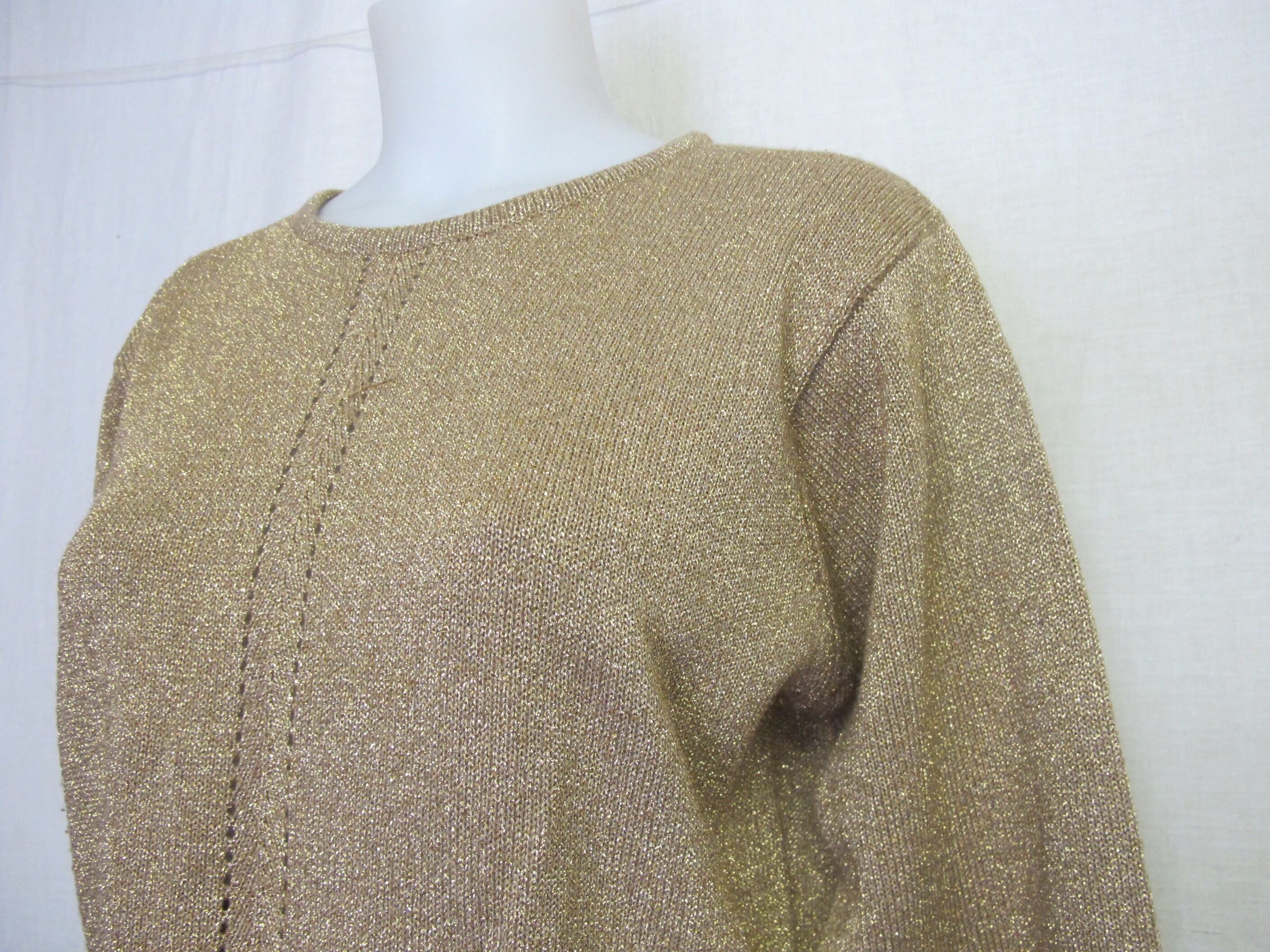 Gold Tunic Sweater Lurex Sweater Metallic Gold Dress Up Etsy Israel