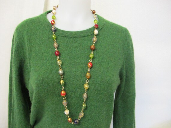 Vintage Italian Glass Bead Necklace Italian Lampw… - image 2