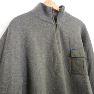 Faconnable Zip Front Sweater Lambswool Classic Gray Pullover with Elbow pads