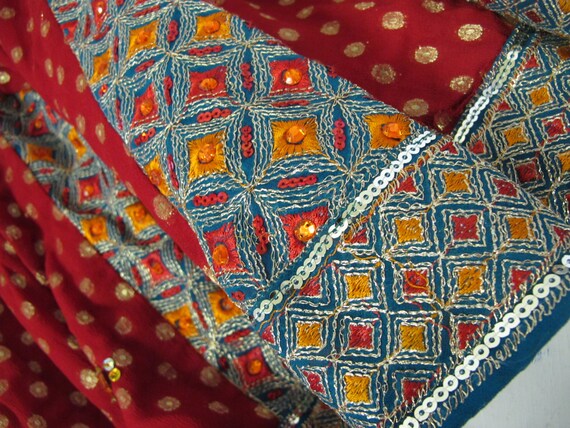 Boho Skirt Hippie Skirt Indian Skirt Metallic Emb… - image 7