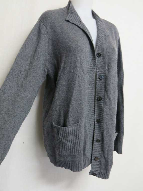 Long Cashmere Cardigan Sweater ORVIS Gray Cashmere