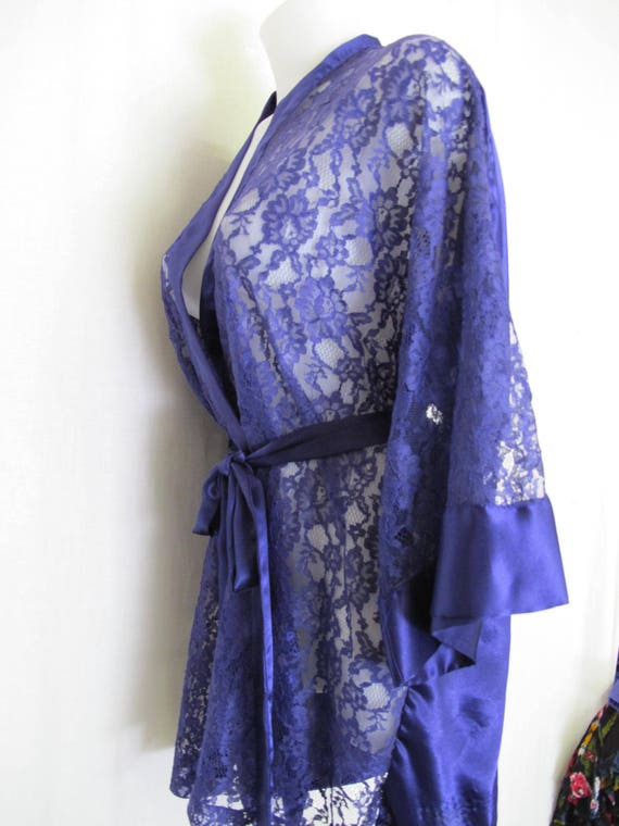 Victoria's Secret Kimono Robe Dressing Gown Lace … - image 5