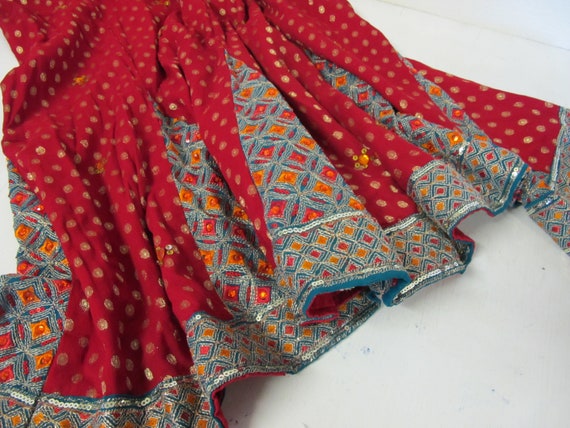 Boho Skirt Hippie Skirt Indian Skirt Metallic Emb… - image 1