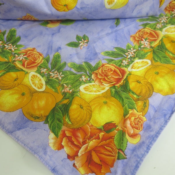 Country French Tablecloth Cottage Tablecloth Farmhouse Tablecloth Oranges 52 x 80