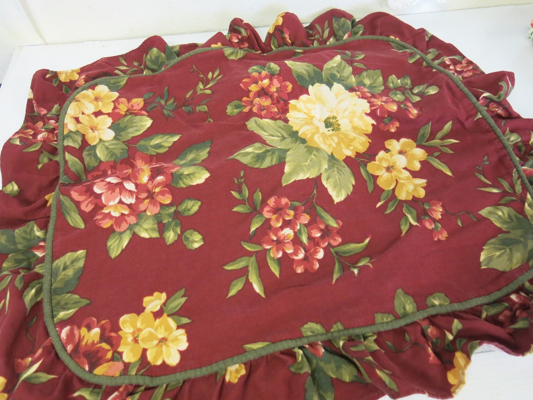 Waverly Pillow Sham Floral Garden Room Burgundy Etsy