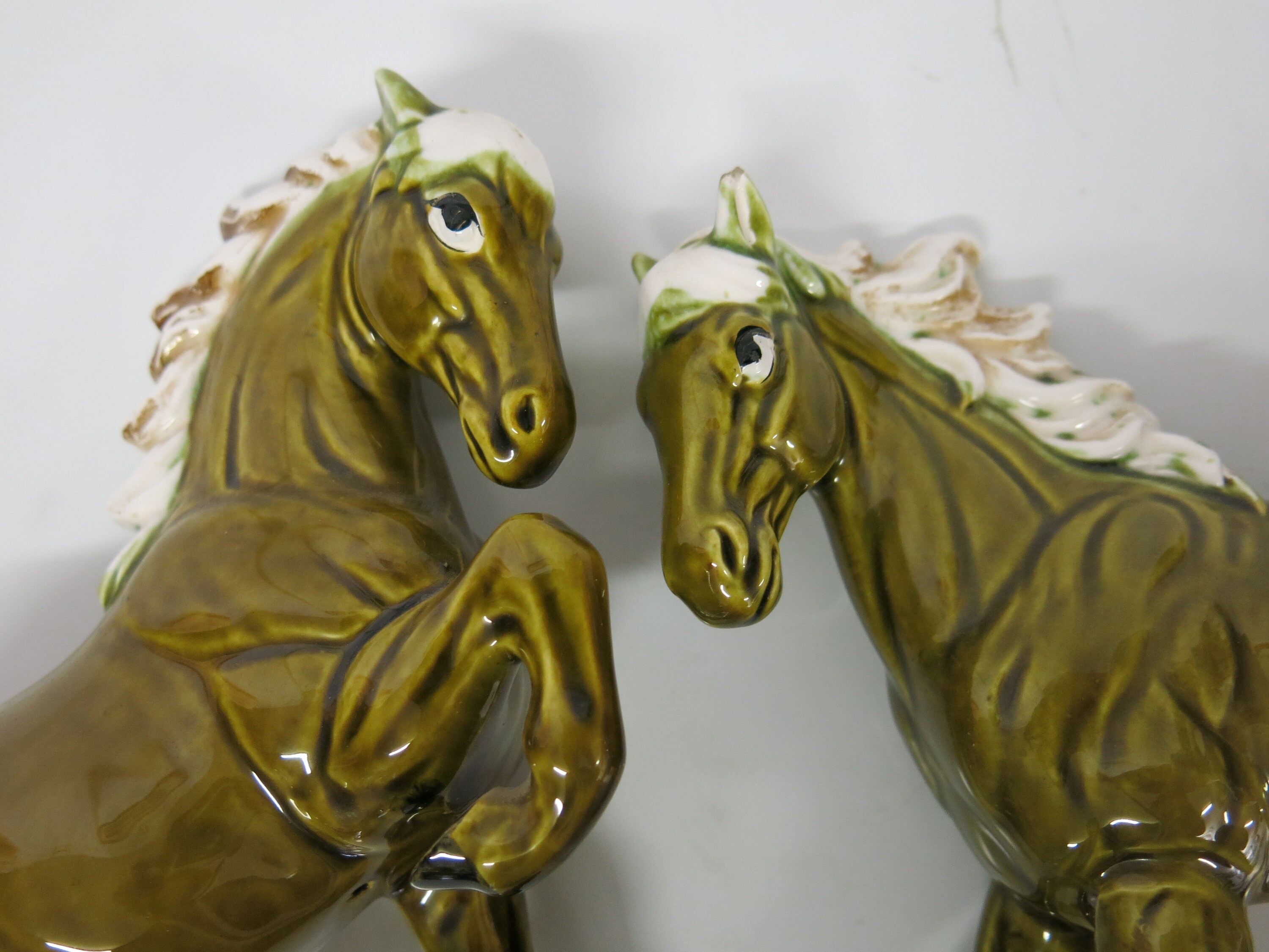 Vintage Ceramic Horses Figurines Mid Century Made in Japan