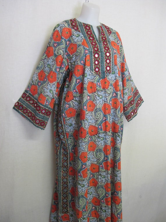 Boho Kaftan Cotton Kaftan Tribal 1970 Hippie Dress