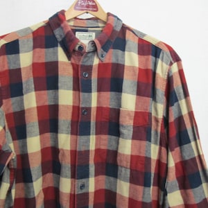 LL Bean Plaid Flannel Shirt Large Lumberjack Outdoor