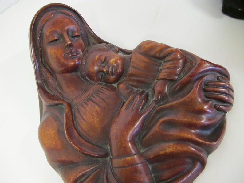Nativity Wall Plaque Virgin Mary and Child Religious Art ...