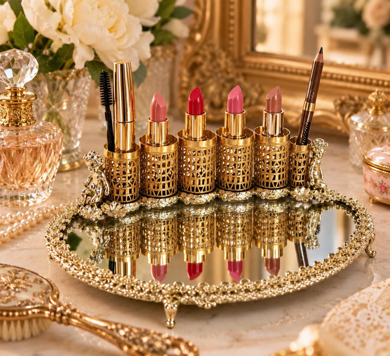 アンティーク　ヴィンテージ リップスタンド Vintage Lipstick Holder - Etsy