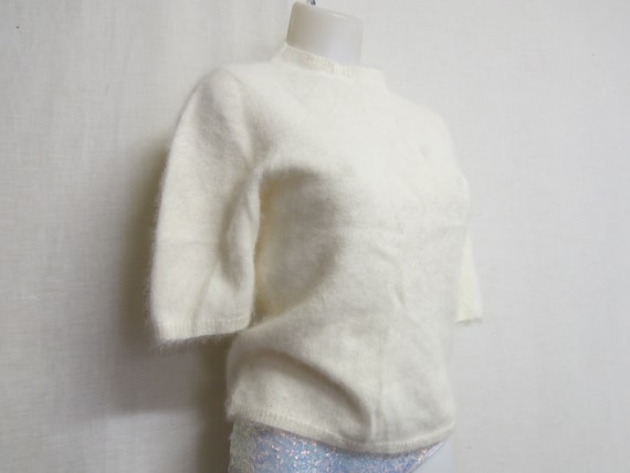 Angora Sweater White Angora Sweater Pinup Cropped