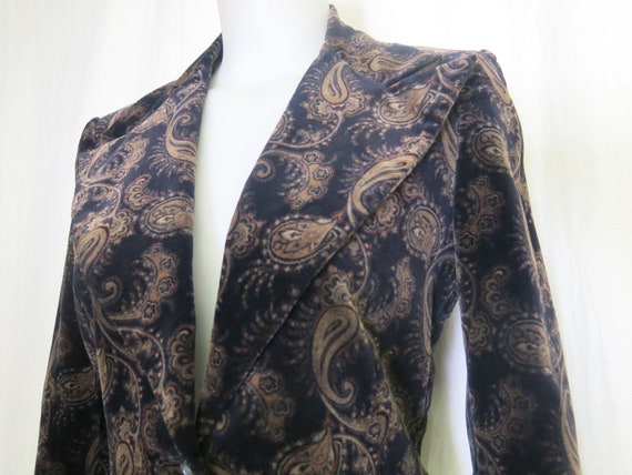 Ellen Tracy Velvet Jacket Black Paisley Velvet Ja… - image 1