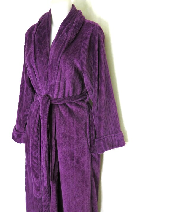 Plush Fleece Robe Vermont Country Store Small Purple