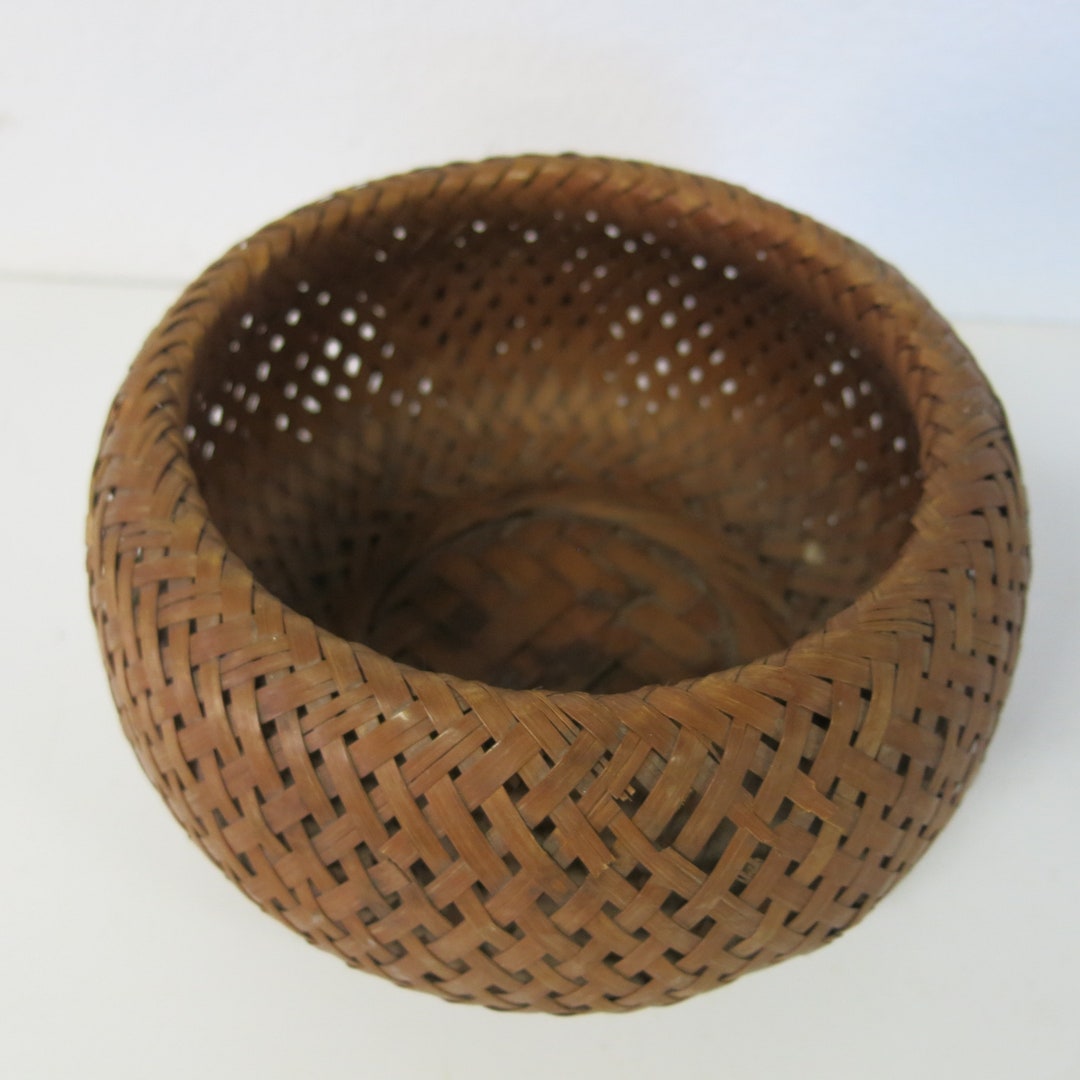 Japanese Basket Ikebana Basket Double Wall Japanese Split Bamboo Etsy