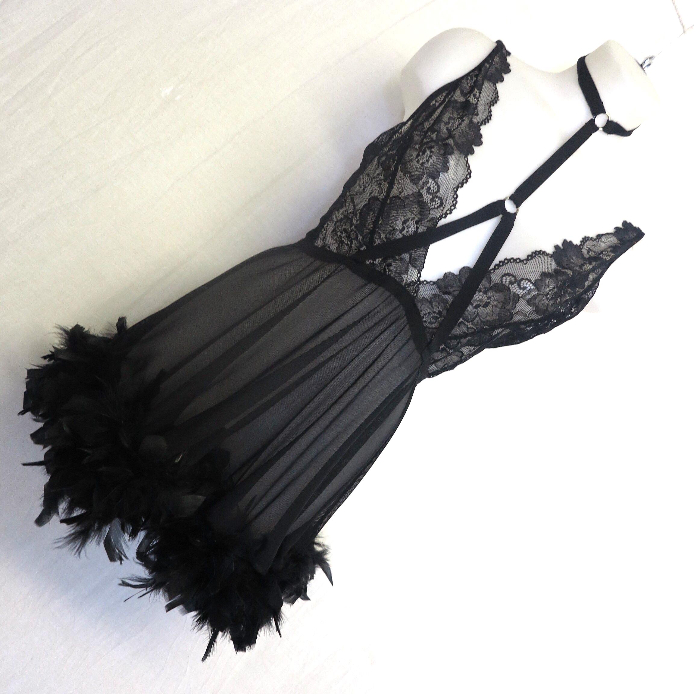 Black Sheer Babydoll - Etsy