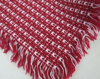 Red Tablecloth Woven Farmhouse Tablecloth Vermont Country Store Rectangle 59" x 88"