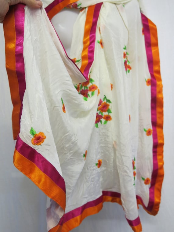 Silk Chiffon Shawl Embroidered Shawl Embroidered  